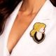 Handmade Jewelry Lady Portrait Beaded Brooch